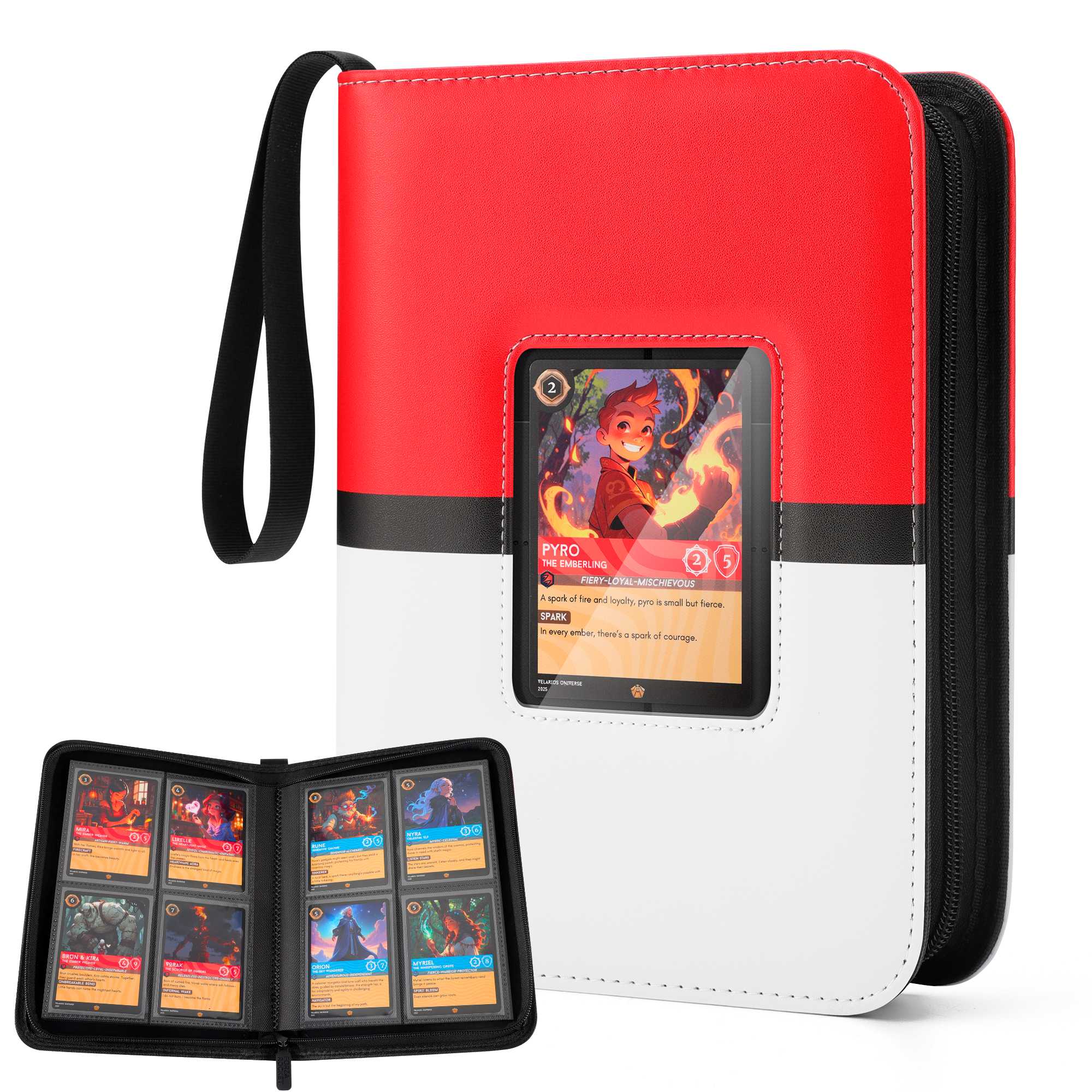 pokemon card binder 4x4 Pokemon Brown 4-Pocket Refillable Embossed PU Leather Trade Binders – Kado  Supplies main image 1