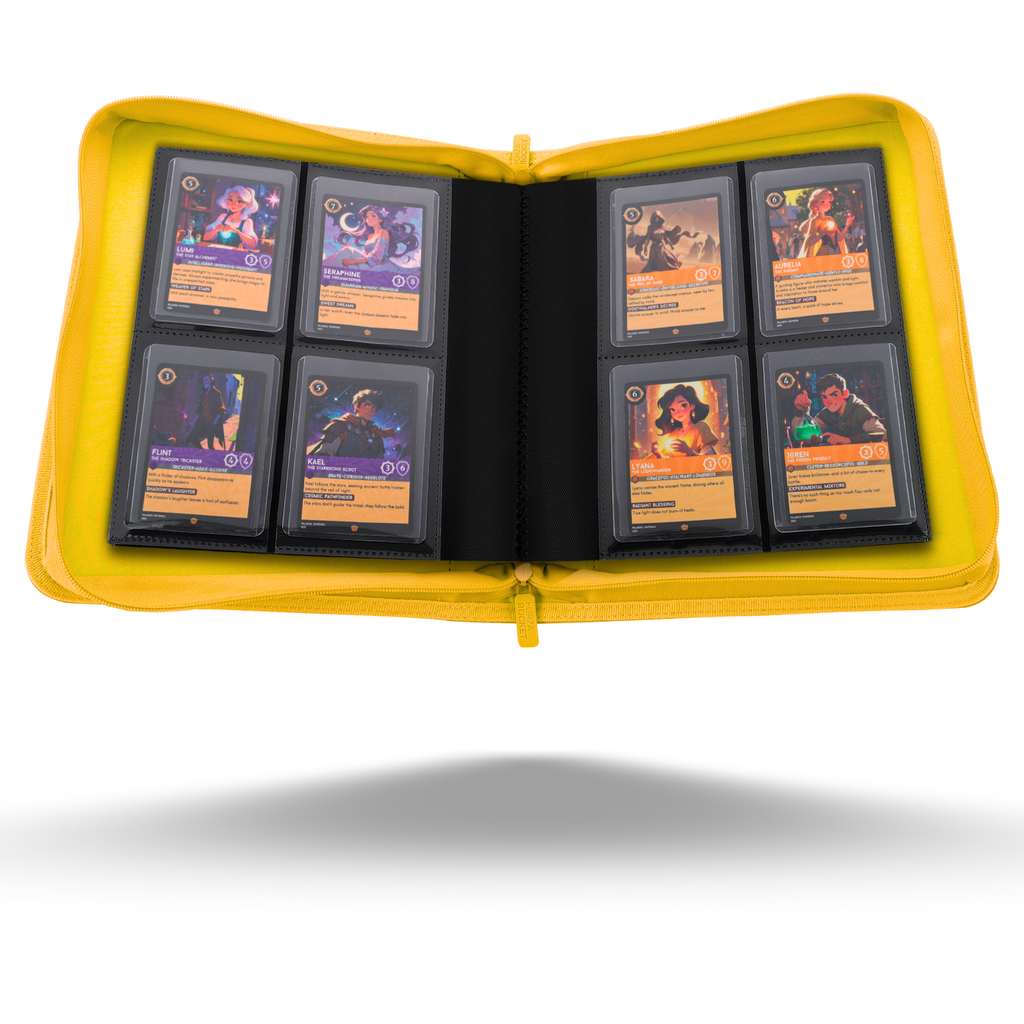 Toploader Binder 144 Slots | 4-Pocket Album | Compatible with Pokemon, MTG, Yugioh, Lorcana & Sports Cards (Yellow)