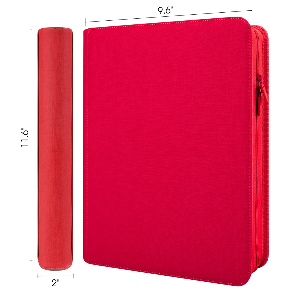 Toploader Binder 144 Slots | 4-Pocket Album | Compatible with Pokemon, MTG, Yugioh, Lorcana & Sports Cards (Red)
