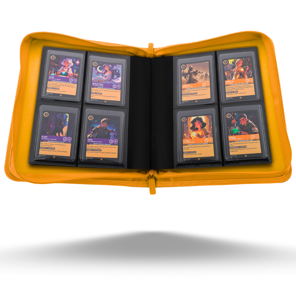 Toploader Binder 144 Slots | 4-Pocket Album | Compatible with Pokemon, MTG, Yugioh, Lorcana & Sports Cards (Orange)