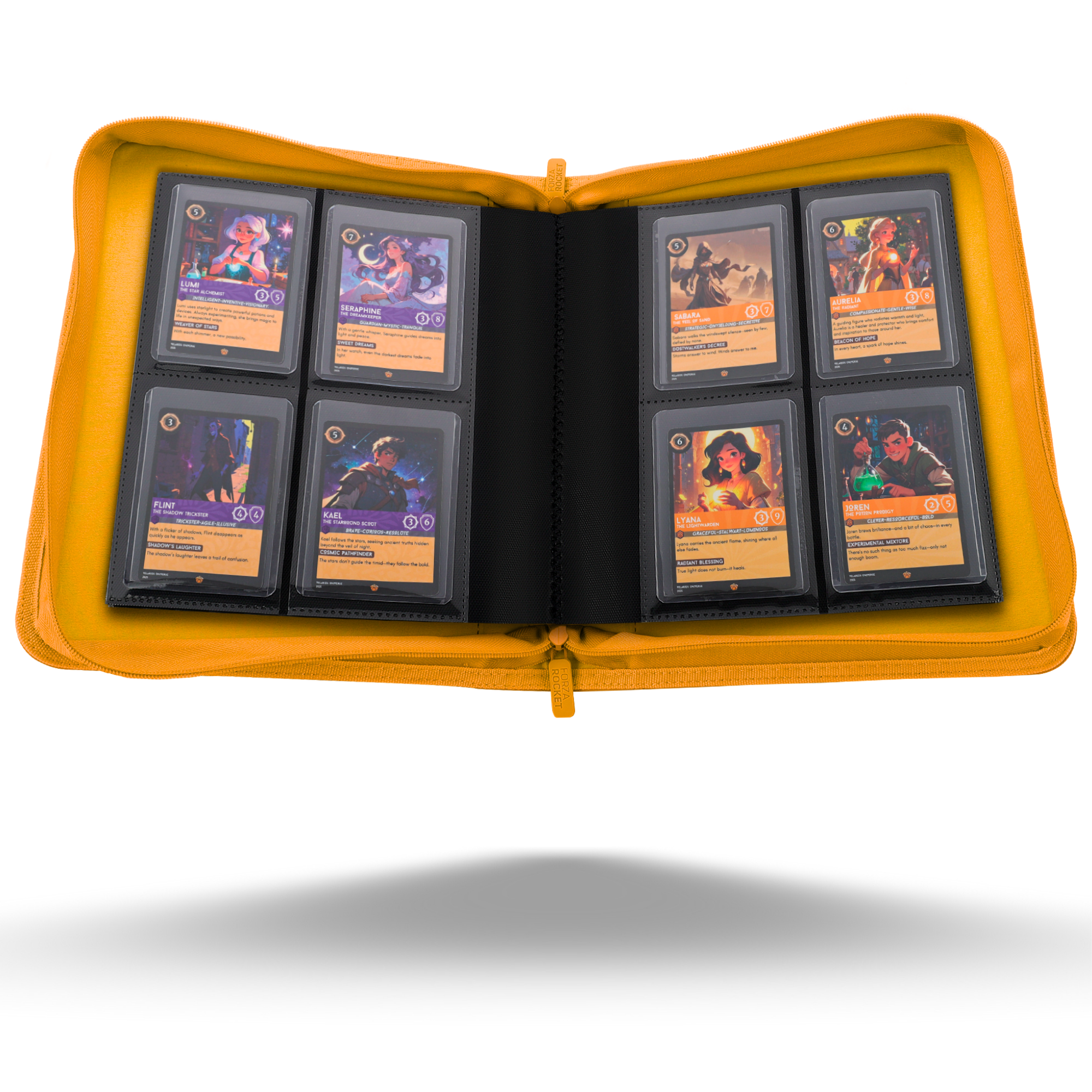 Toploader Binder 144 Slots | 4-Pocket Album | Compatible with Pokemon, MTG, Yugioh, Lorcana & Sports Cards (Orange)