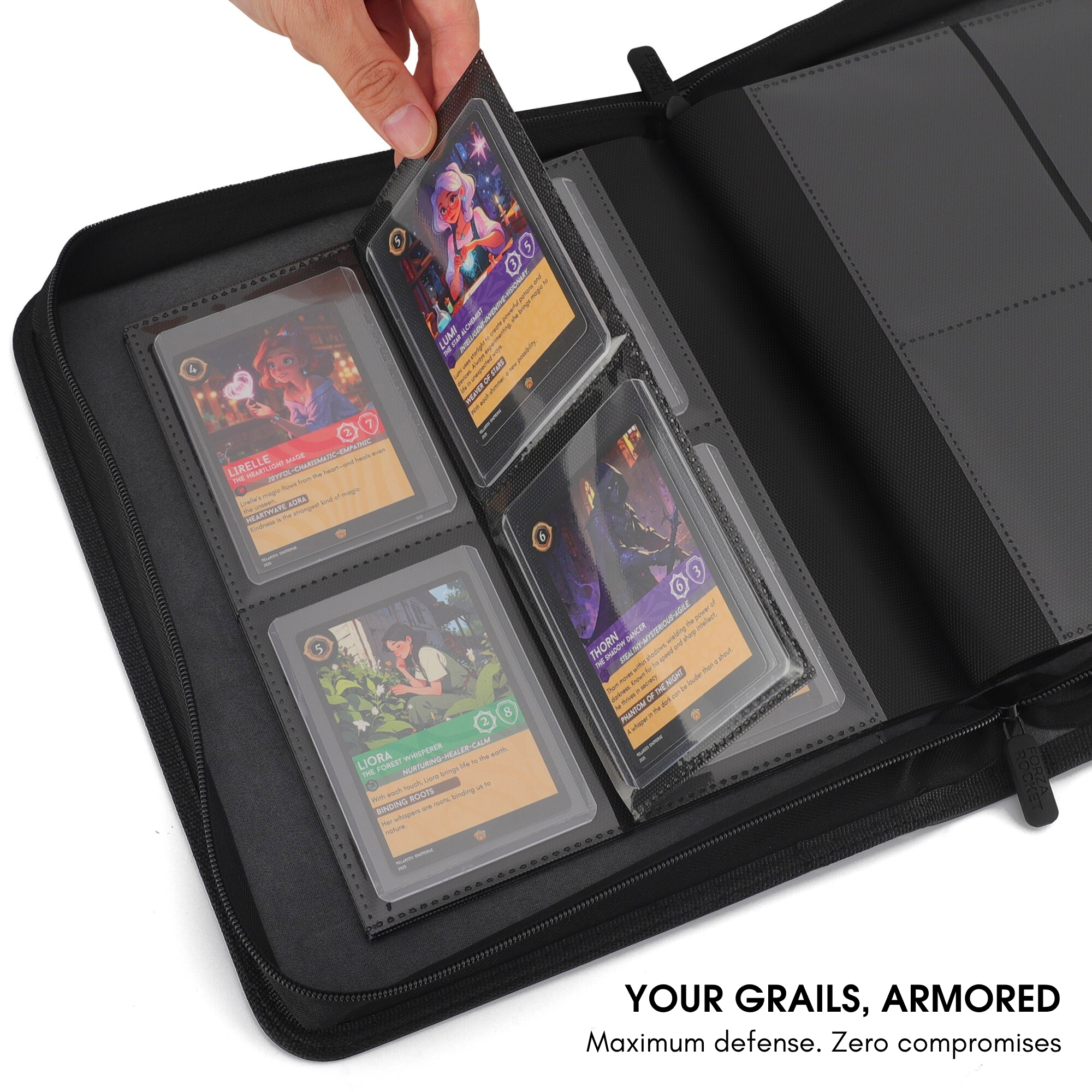 Toploader Binder 144 Slots | 4-Pocket Album | Compatible with Pokemon, MTG, Yugioh, Lorcana & Sports Cards (Carbon Black)