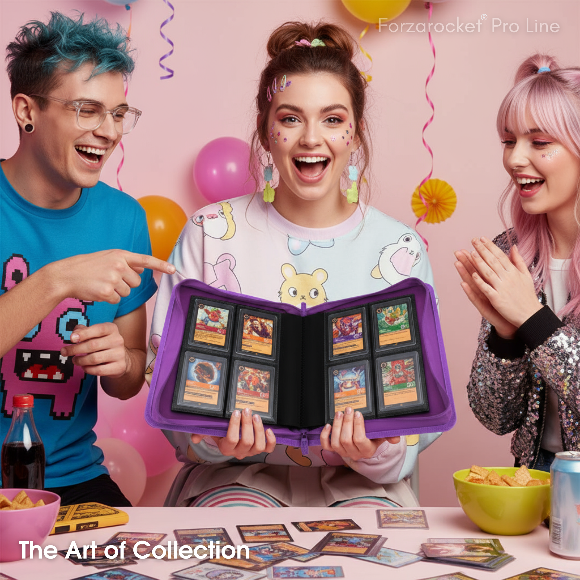 Toploader Binder 144 Slots | 4-Pocket Album | Compatible with Pokemon, MTG, Yugioh, Lorcana & Sports Cards (Purple)