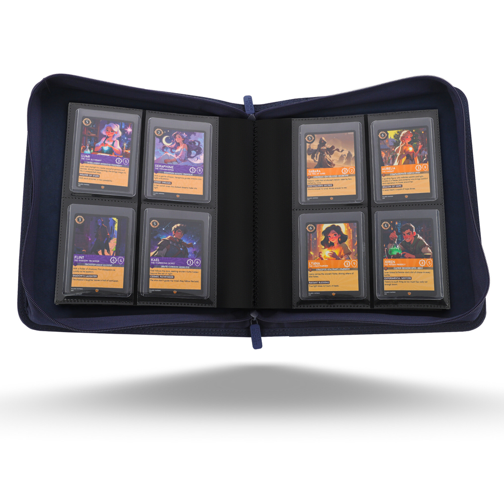 Toploader Binder 144 Slots | 4-Pocket Album | Compatible with Pokemon, MTG, Yugioh, Lorcana & Sports Cards (Navy Blue)