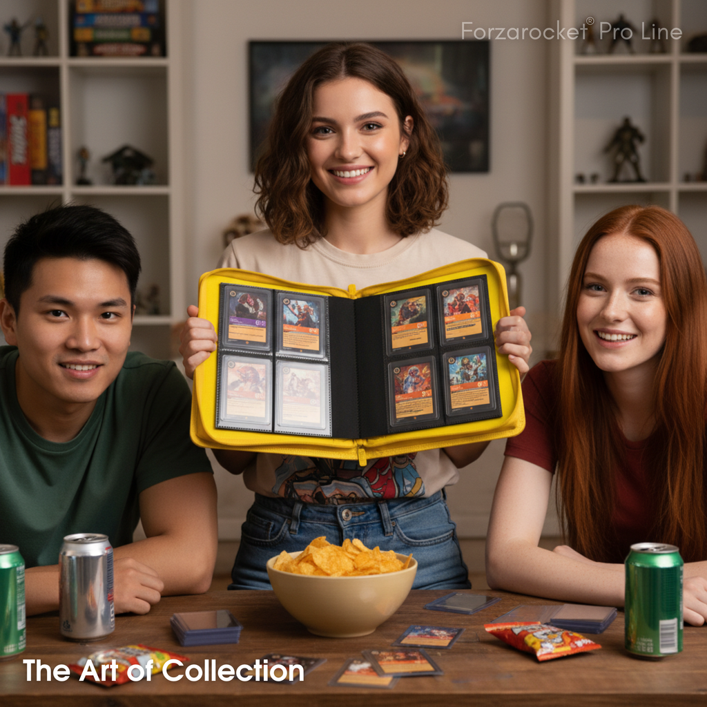 Toploader Binder 144 Slots | 4-Pocket Album | Compatible with Pokemon, MTG, Yugioh, Lorcana & Sports Cards (Yellow)