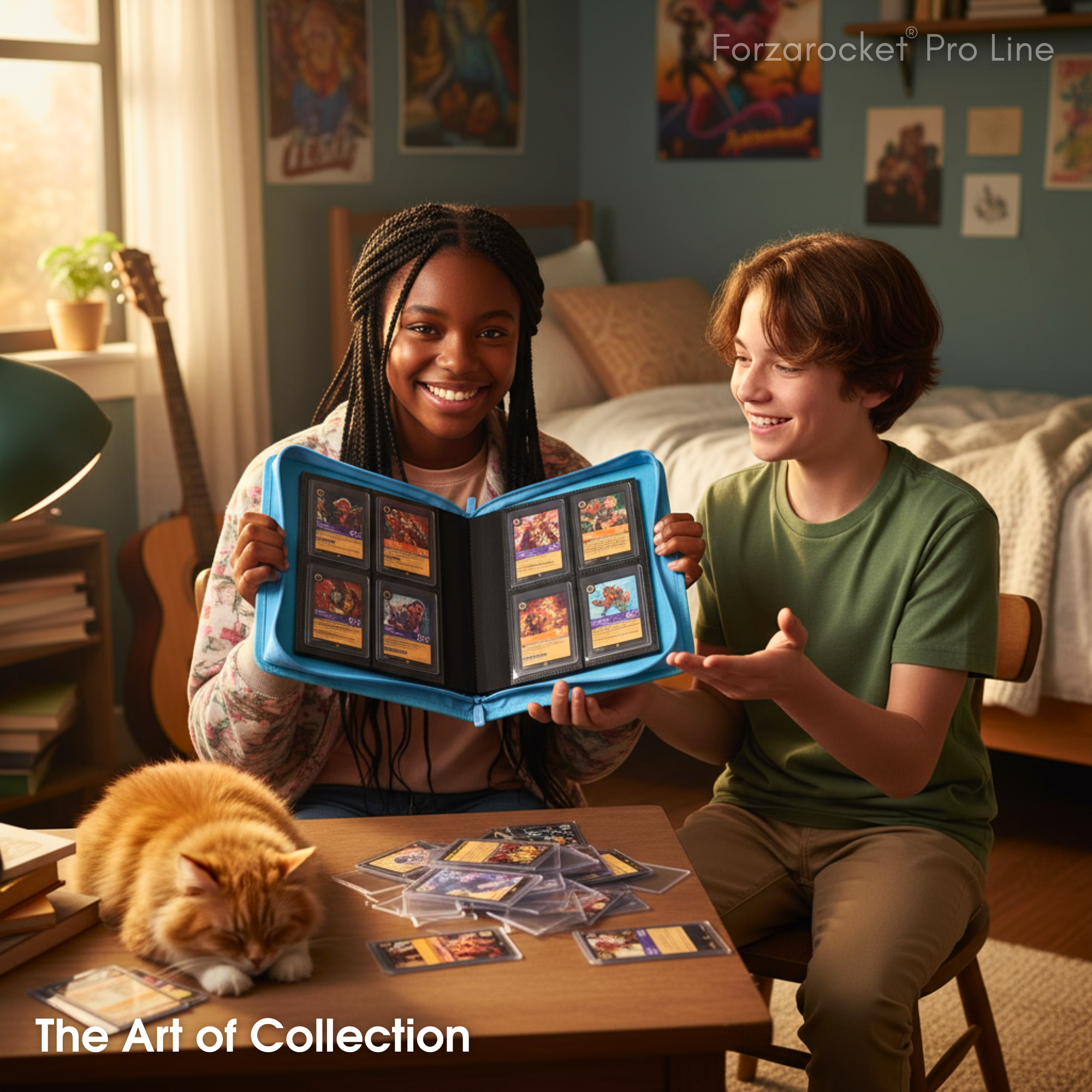 Toploader Binder 144 Slots | 4-Pocket Album | Compatible with Pokemon, MTG, Yugioh, Lorcana & Sports Cards (Sky Blue)