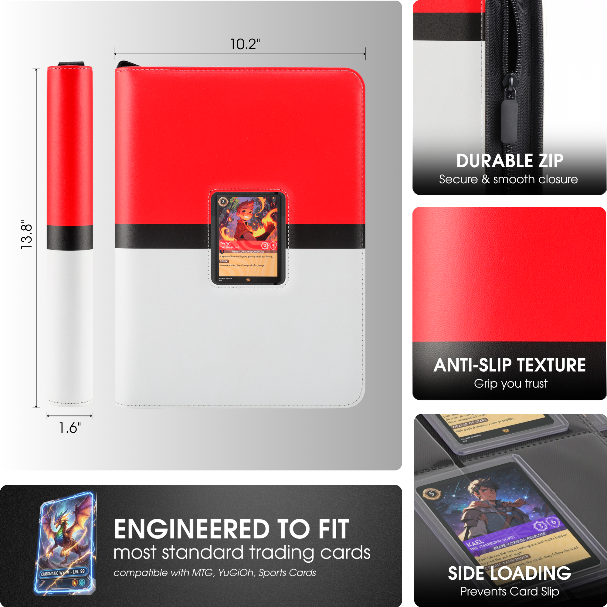 9-Pocket Trading Card Binder for Pokemon Cards Forzarocket 9-Pocket Trading Card Binder for Pokemon Cards Forzarocket