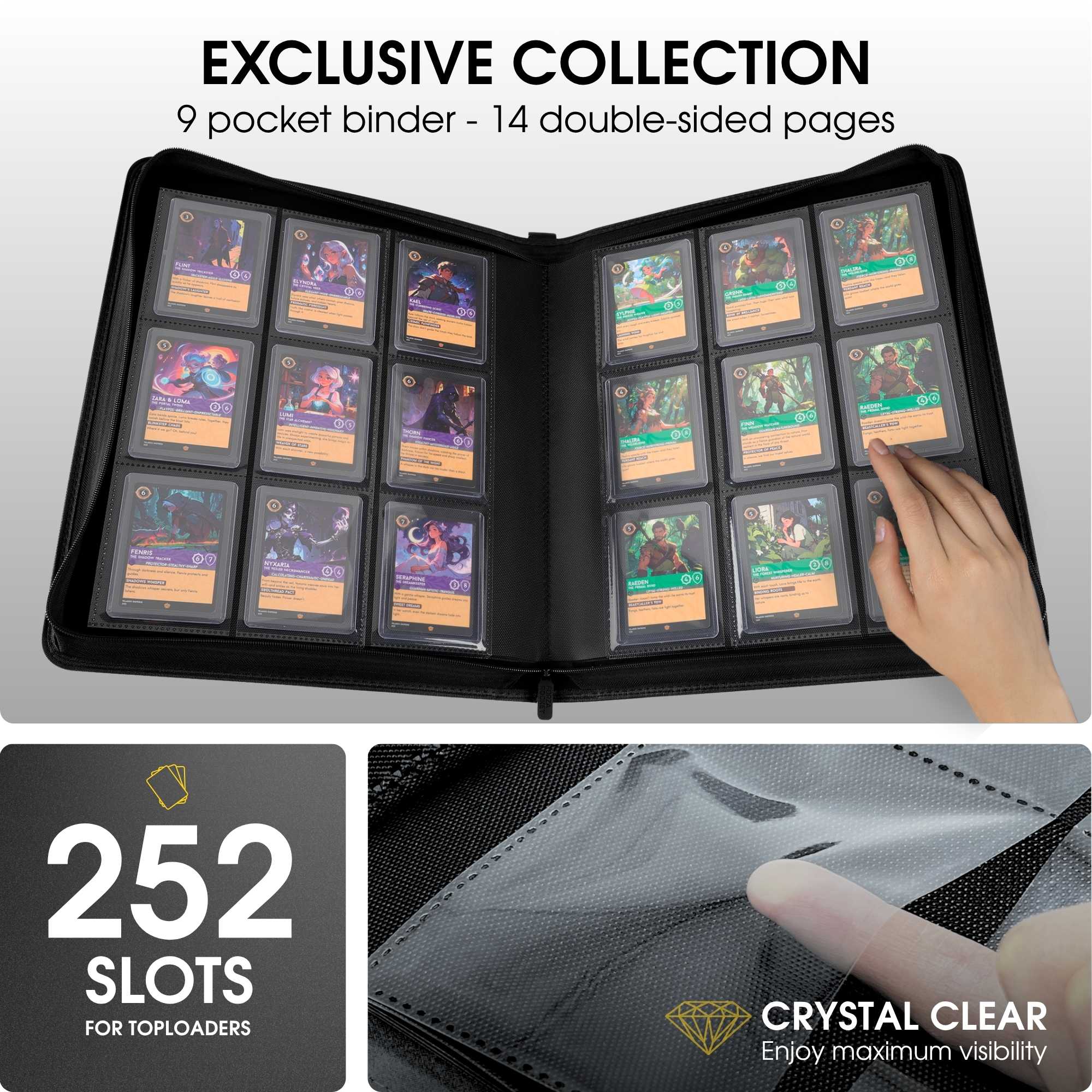 9-Pocket Toploader Binder for Pokemon Cards Forzarocket 9-Pocket Toploader Binder for Pokemon Cards Forzarocket