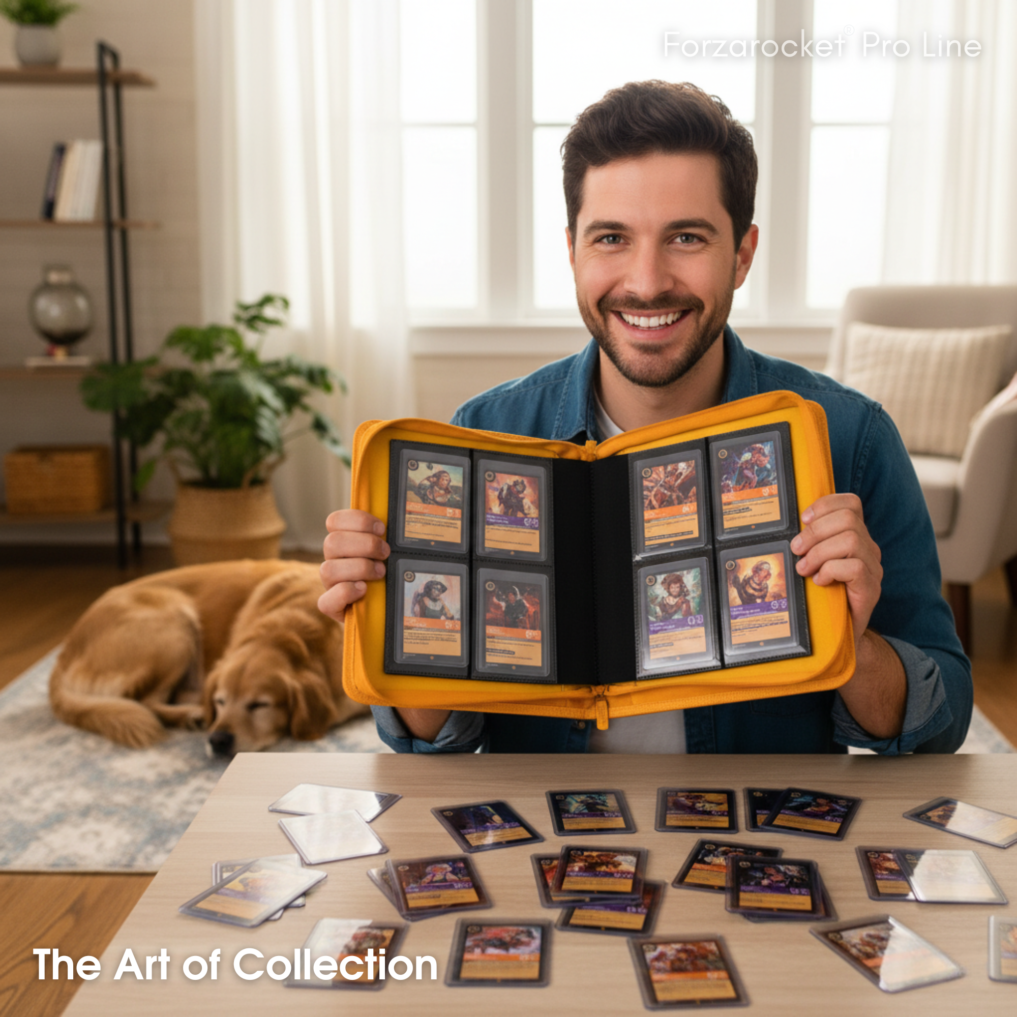 Toploader Binder 144 Slots | 4-Pocket Album | Compatible with Pokemon, MTG, Yugioh, Lorcana & Sports Cards (Orange)