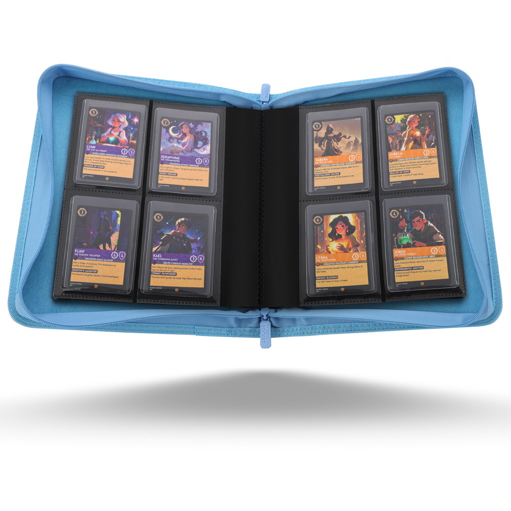Toploader Binder 144 Slots | 4-Pocket Album | Compatible with Pokemon, MTG, Yugioh, Lorcana & Sports Cards (Sky Blue)