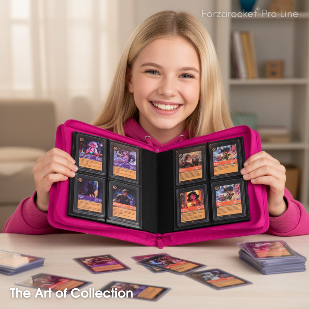 Toploader Binder 144 Slots | 4-Pocket Album | Compatible with Pokemon, MTG, Yugioh, Lorcana & Sports Cards (Pink)