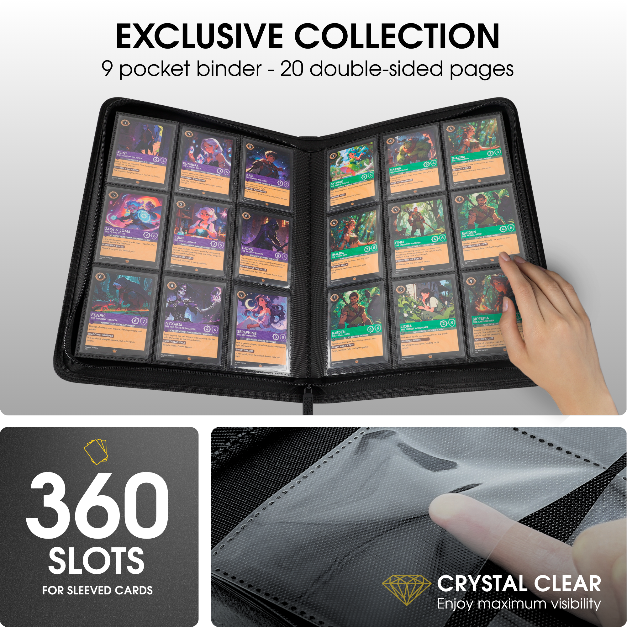 9-Pocket Trading Card Binder for Pokemon Cards Forzarocket 9-Pocket Trading Card Binder for Pokemon Cards Forzarocket