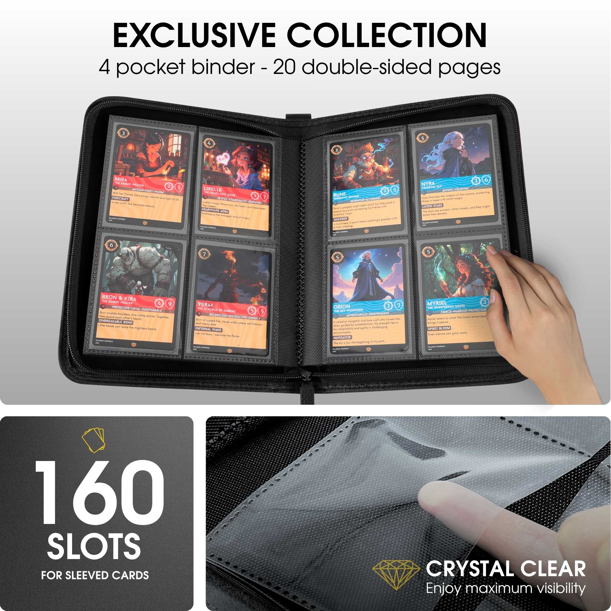4-Pocket Trading Card Binder for Pokemon Cards Forzarocket 4-Pocket Trading Card Binder for Pokemon Cards Forzarocket