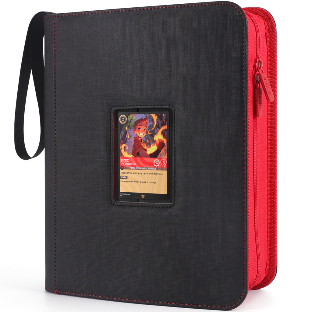 Toploader Binder 144 Slots | 4-Pocket Album | Compatible with Pokemon, MTG, Yugioh, Lorcana & Sports Cards (Black LE with Clear Display Window)