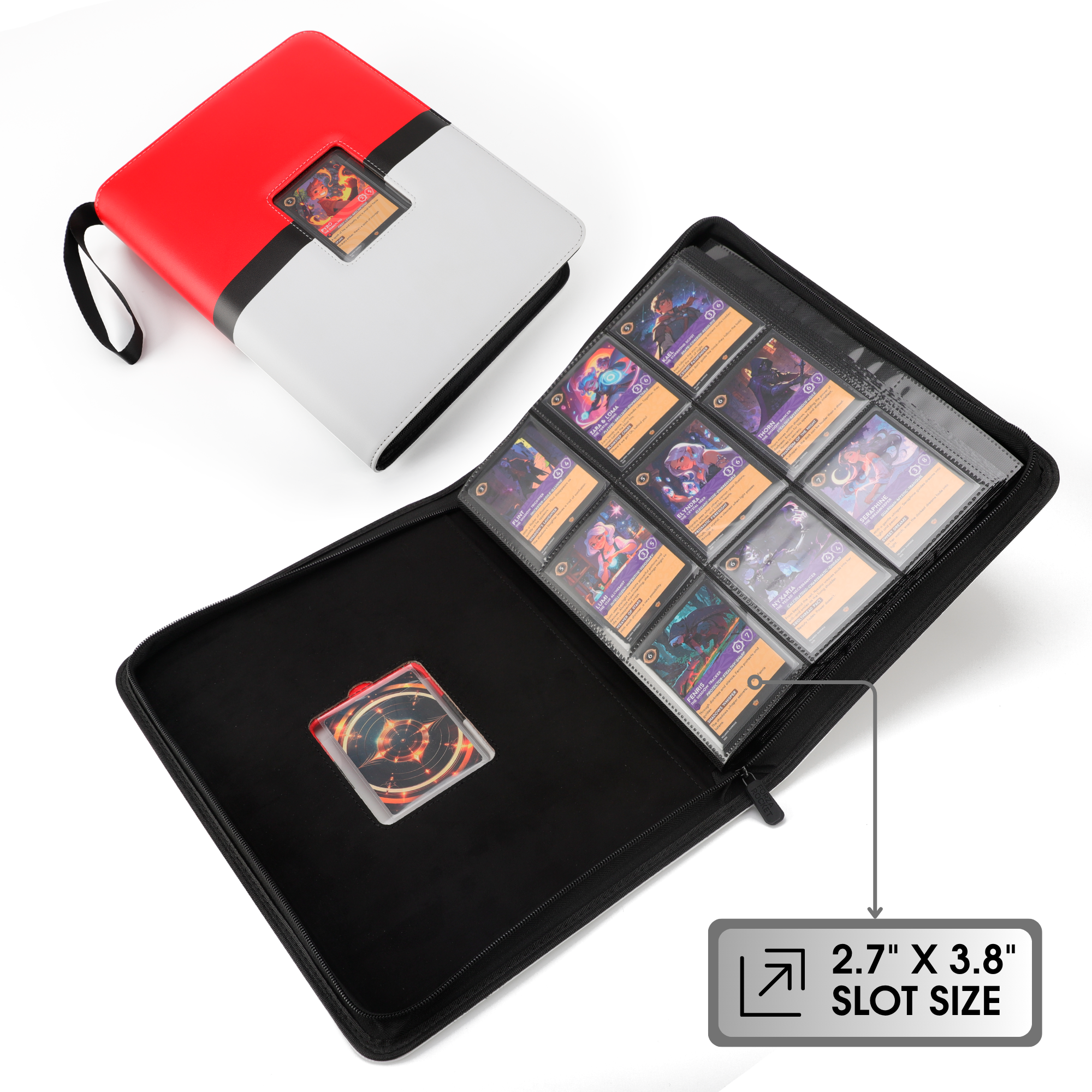 collectable card binder LYNX Faux-Leather Trading Card Binder Red main image 0