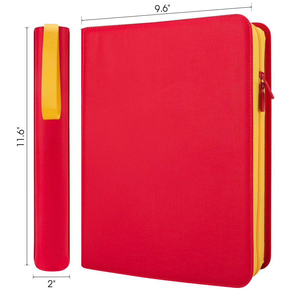 Toploader Binder 144 Slots | 4-Pocket Album | Compatible with Pokemon, MTG, Yugioh, Lorcana & Sports Cards (Red Limited Edition)