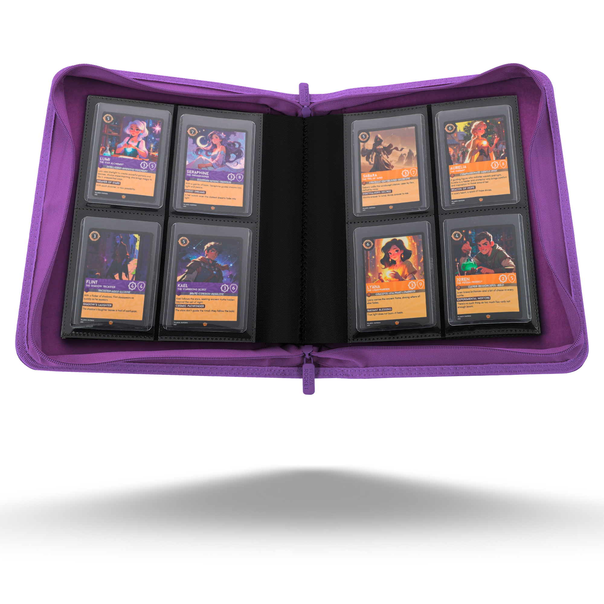 Toploader Binder 144 Slots | 4-Pocket Album | Compatible with Pokemon, MTG, Yugioh, Lorcana & Sports Cards (Purple)